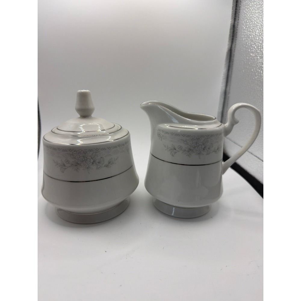 Sango Majesty Collection Romantica 8396 Footed Creamer and Sugar Bowl Set